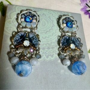 Sundance Silver and Blue Statement Earrings